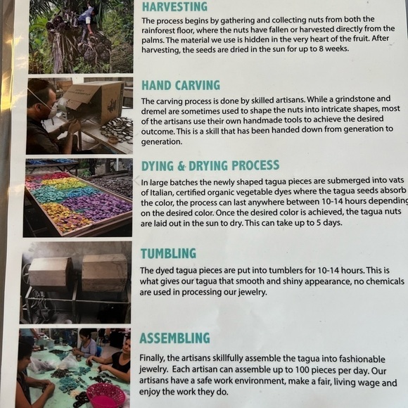 New Ecuadorian Tagua Earrings - Picture 4 of 4